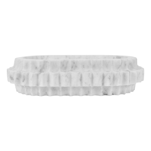 Matthew Izzo Home Lilibet Oval Marble Tray For Sale