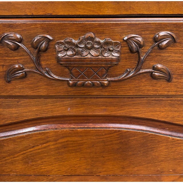 Wood Vintage Johnson Furniture Co 1930s Walnut Chest of Drawers For Sale - Image 7 of 12