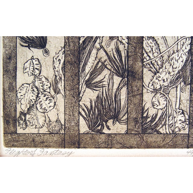 English Vintage 1975 Garden Rabbit Etching For Sale - Image 3 of 4