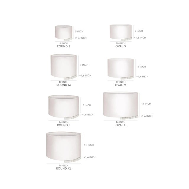 Not Yet Made - Made To Order Palais Lampshade Thalassa Dusty Green & Sand (Oval L) For Sale - Image 5 of 5