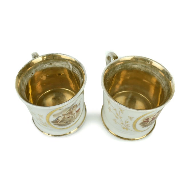 Early 20th Century Early 20th Century Antique Victorian Gold Shaving Mug Cup Germany - a Pair For Sale - Image 5 of 7