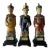 Vintage Chinese Porcelain Figures of the Three Sovereigns Emperors on Wooden Base - Set of 3 For Sale