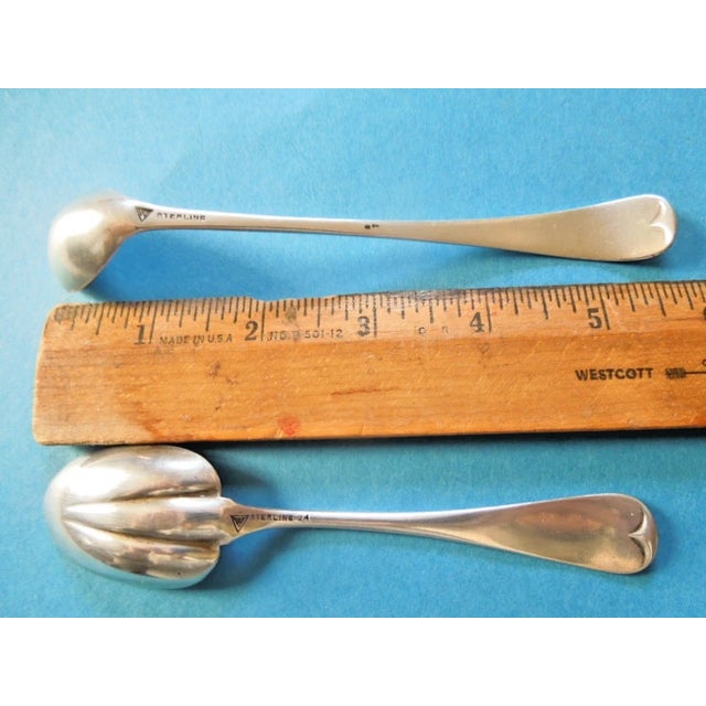 Late 19th Century 1900 Pair of William Wilson Sterling Silver 5 3/4" Brite-Cut Mustard Ladle & Relish Spoon For Sale - Image 5 of 8