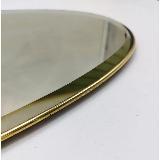 Brass and Ground Mirror Oval Tray, 1950s For Sale - Image 4 of 6