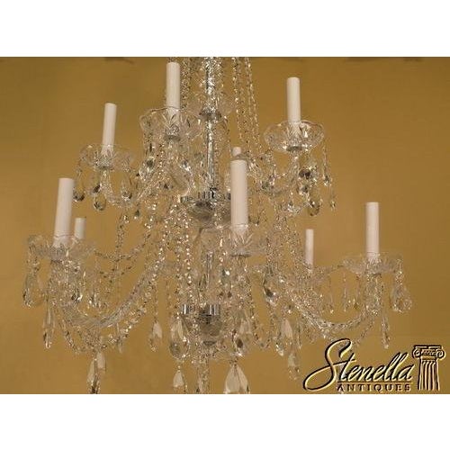 Traditional Stunning Traditional 12 Arm 2 Tiered Crystal Prism Chandelier For Sale - Image 3 of 9