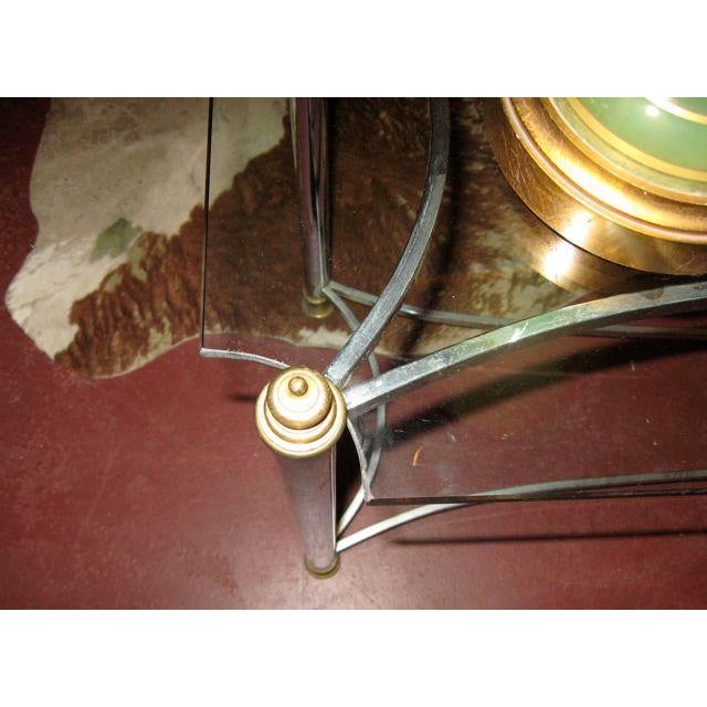 Modern 1960s Hollywood Regency Chrome Glass Console Table For Sale - Image 3 of 7
