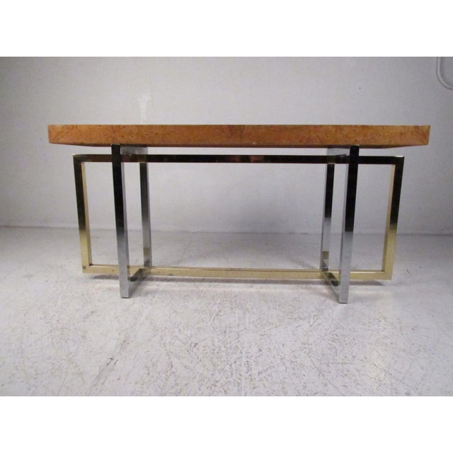 Mid 20th Century Mid-Century Olive Burl Console Table For Sale In New York - Image 6 of 12