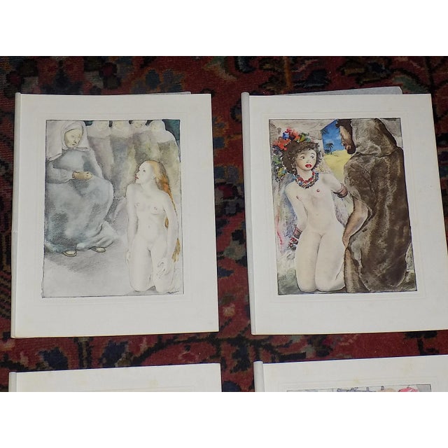 Modern Vintage French Limited Edition Hand Colored Copperplate Engravings-Mariette Lydis-Paris-Set of 12 For Sale - Image 3 of 11