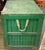 American Primitive Folk Art Green Painted Trunk or Hinged Storage Trunk, Chest For Sale - Image 3 of 8