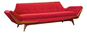 Rowe Furniture Walnut Gondola Couch / Sofa in the Style of Adrian Pearsall