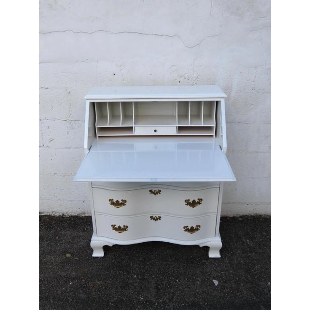 This Secretary Desk is made out of wood, solid wood, and metal. This Secretary Desk has a traditional style design,...