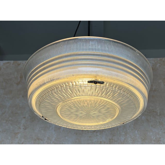 American Glass and Brass 1960's Pendant Fixture For Sale In New York - Image 6 of 12