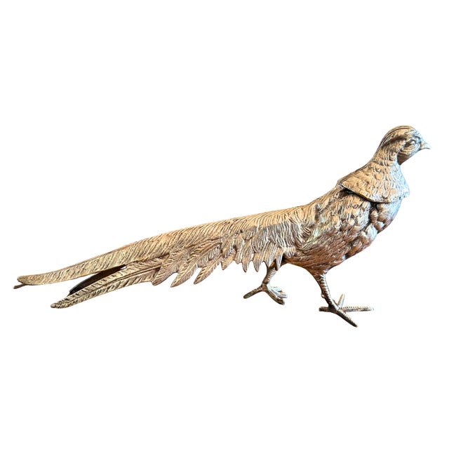 Italian Silver-Plated Bronze Pheasant Sculptures, 1970, Set of 2 For Sale - Image 6 of 9