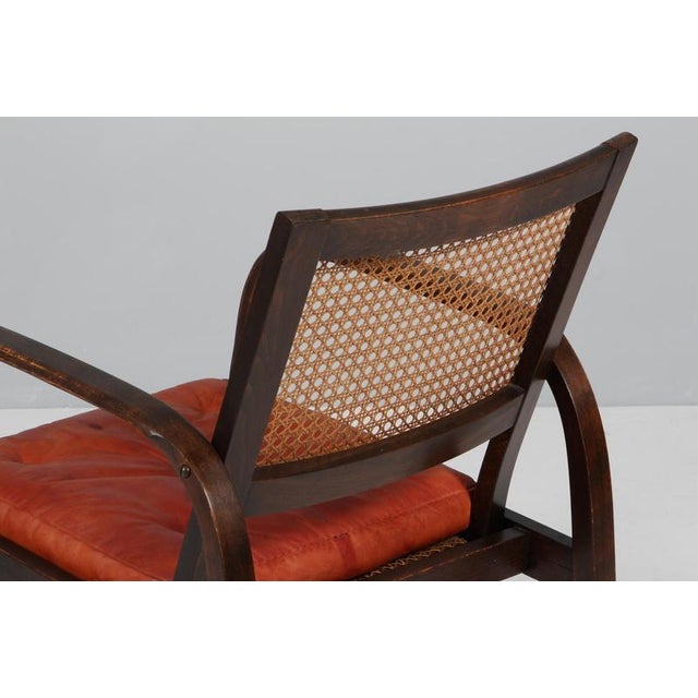 Armchair in Beech, Cane and Leather by Magnus Stephensen for Fritz Hansen 1930s For Sale - Image 9 of 10