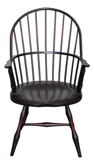 Black Sack Back Windsor Arm Chair Black Crackle Finish Bench Made
