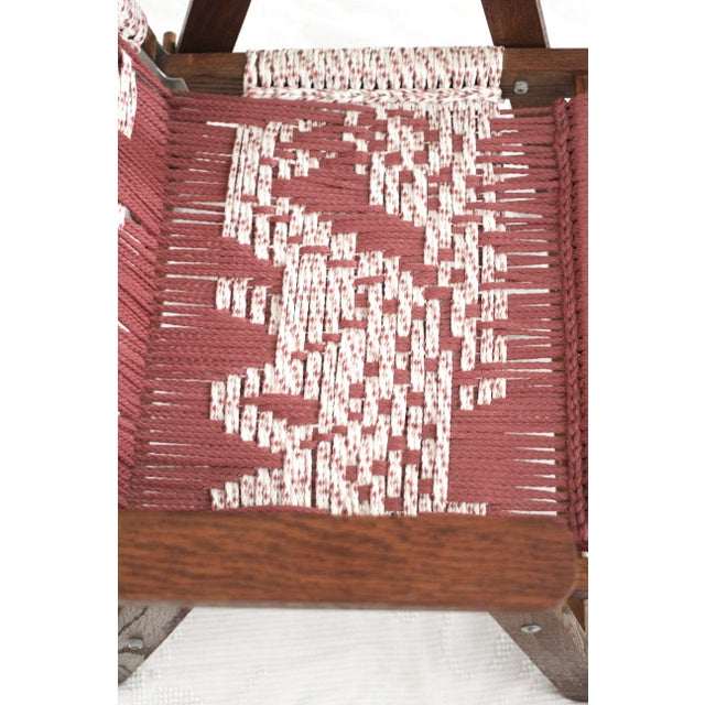 1970s Vintage Macrame Chair With a Deer From the 1970s For Sale - Image 5 of 12