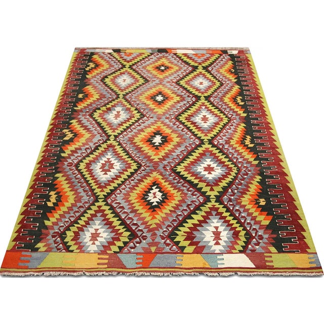 1950s 1950s Turkish Kilim Rug For Sale - Image 5 of 6