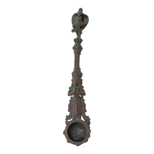 Antique Fine Asian Ceremonial Indian Cast Bronze Puja Spoon 19th C.