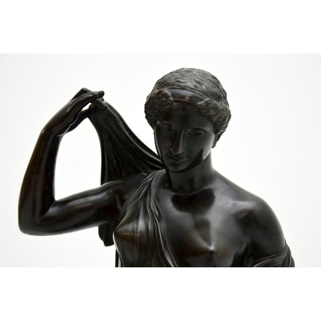 Large Neoclassical French Bronzse Robed Lady, 1880 For Sale - Image 9 of 14