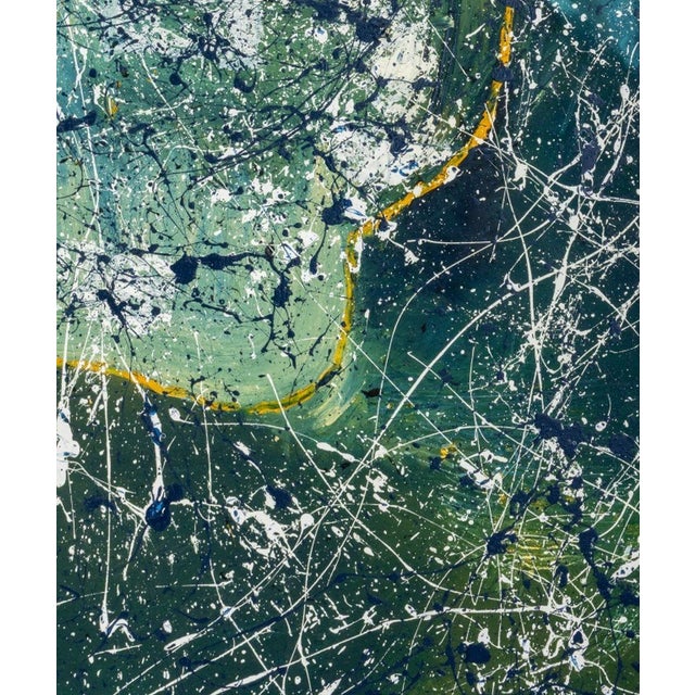 Contemporary Large Abstract Splatter Composition Oil on Canvas For Sale - Image 3 of 6