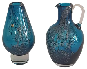 Florida Glass Vases by Löffelhardt for Zwiesel, 1970s, Set of 2