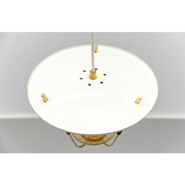Mid-Century Modern Copper, Brass and Glass Ceiling Lamp, 1950s For Sale - Image 14 of 16
