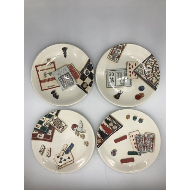 Ceramic French Games Plates - Set of 4 For Sale - Image 7 of 7