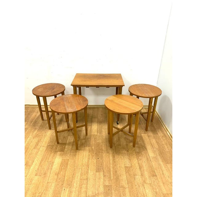 Vintage Nesting Tables from Paul Hundevad, Czech, 1960s, Set of 5 For Sale - Image 9 of 11