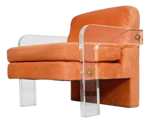 Mid Century Modern Lucite Lounge Chair After Vladimir Kagan, Usa 1970's