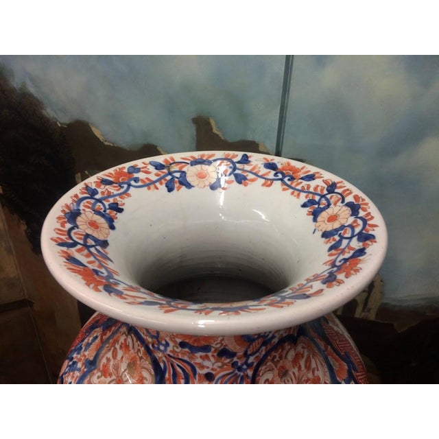 Ceramic Antique Imari Vase, Meiji Period Floor Vase For Sale - Image 7 of 12