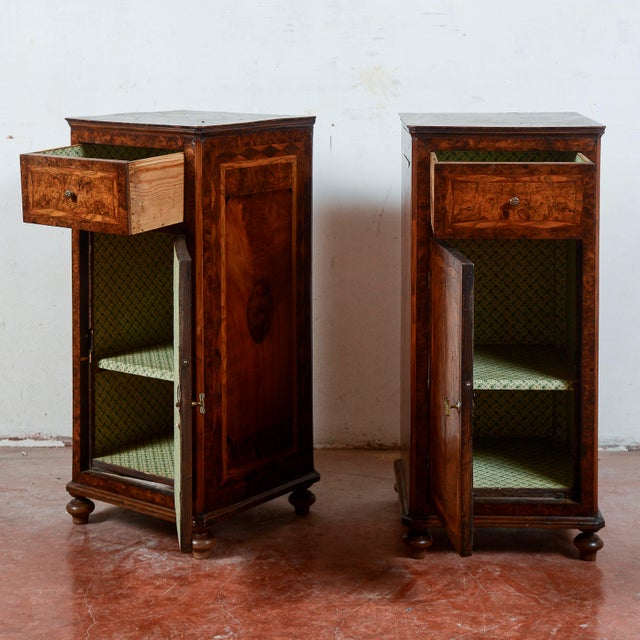 Inlaid Bedside Tables, 19th Century, Set of 2 For Sale - Image 17 of 18