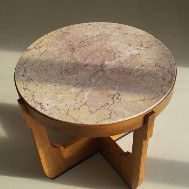 Wood Dutch Art Deco Coffee Table with Marble Top, 1920s For Sale - Image 7 of 18