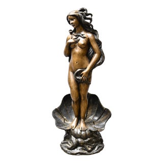 After Botticelli, Siren Statue Fountain Birth of Venus, 1930, Bronze For Sale