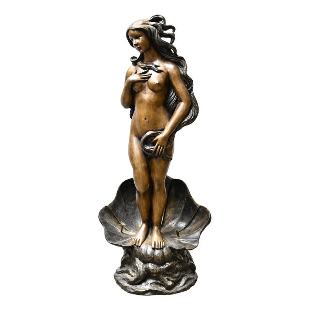 After Botticelli, Siren Statue Fountain Birth of Venus, 1930, Bronze For Sale