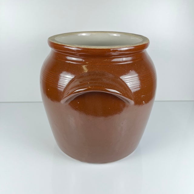 Large Antique Stoneware Pot for Preserving Confit in Brown Color, 1900 For Sale - Image 4 of 12
