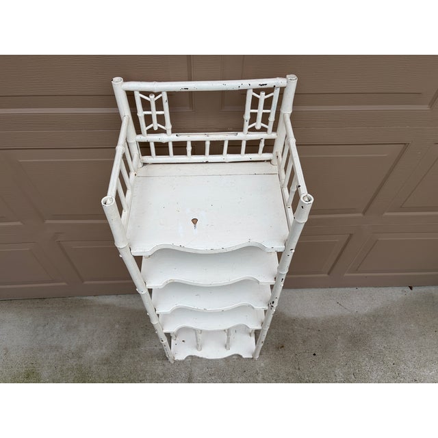 Late 19th Century American Victorian White Painted Bamboo Étagère For Sale In South Bend - Image 6 of 12