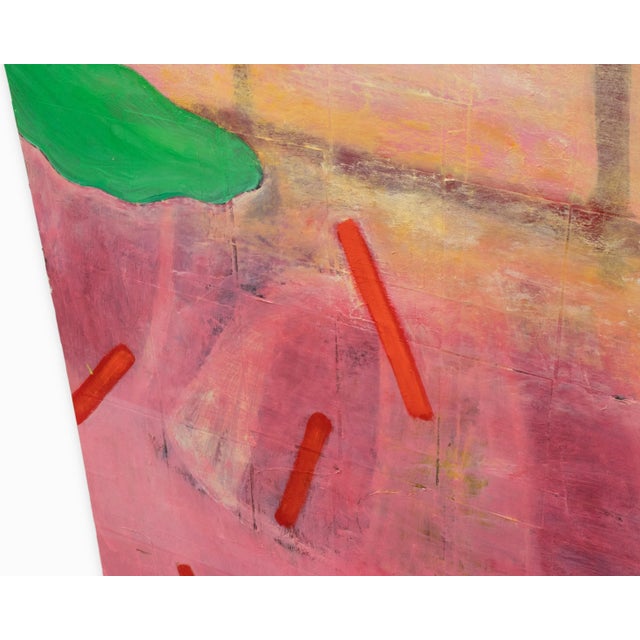 Large Colorful Vintage Abstract Mixed Media Painting 4' X 6' For Sale In Los Angeles - Image 6 of 8
