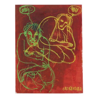 Large Abstract Composition, 1990s, Oil & Acrylic For Sale