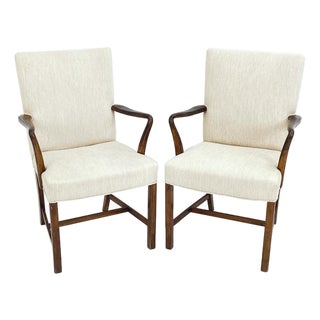 1940s Danish Modern Armchairs in the Style of Fritz Hansen - A Pair For Sale
