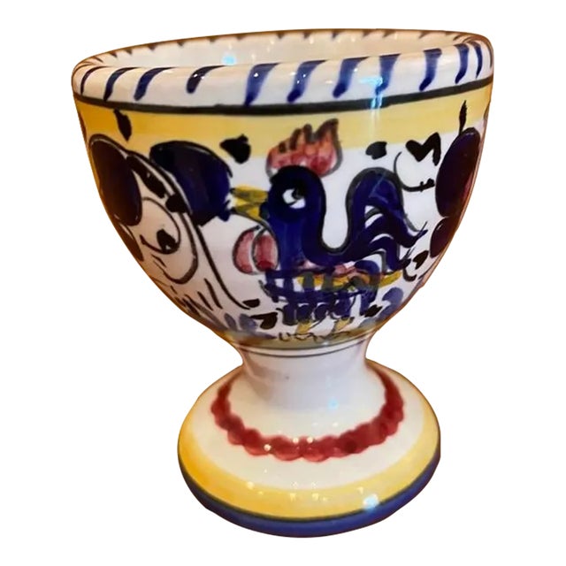 Vintage Deruta Hand-Painted Egg Cup For Sale