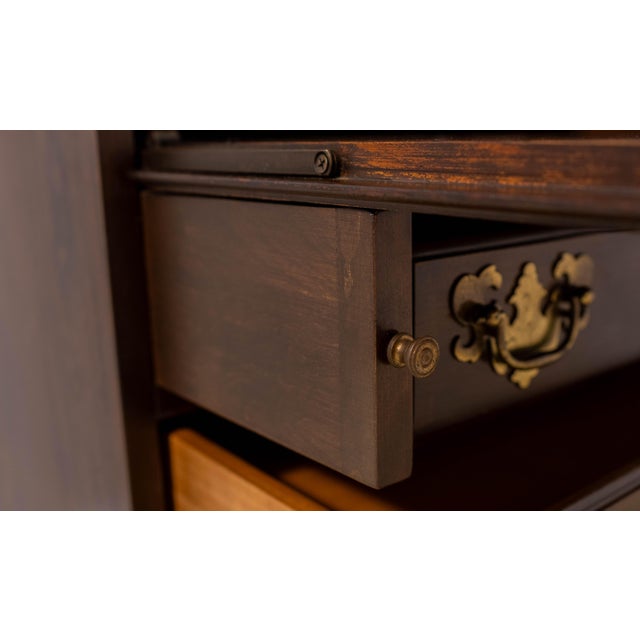 Wood Ethan Allen Georgian Court Cherry Secretary Desk For Sale - Image 7 of 18