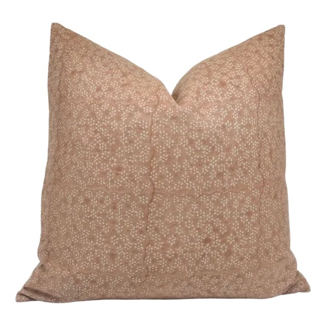 Block Print Decorative Pillow Cover 12x20 Inch- Thick Linen, Ola Vrishti For Sale