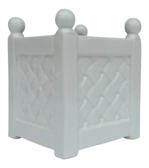 Vintage White Porcelain Boxwood Basketweave Orchid Planter