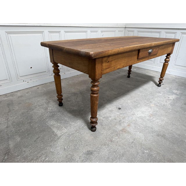 Vintage Oak Worktable, 1960s For Sale - Image 3 of 9