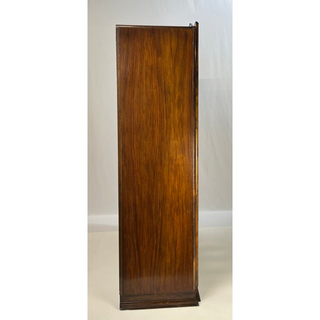 Mid 20th Century Mid 20th Century English Art Deco Book-Matched Burl Walnut Wardrobe For Sale - Image 5 of 13