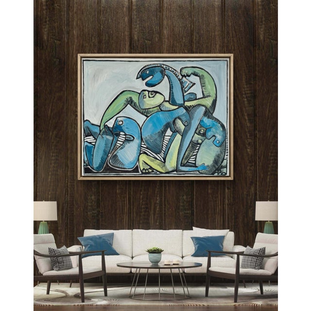 Gundi Falk, Cubist Embrace, Large Acrylic on Canvas, 2000s For Sale - Image 11 of 16