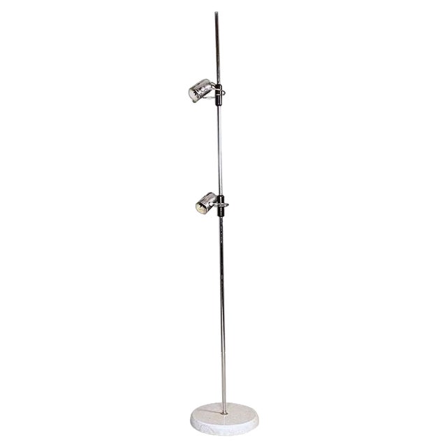 Italian Modern Marble, Metal and Plastic Floor Lamp by Fois for Reggiani Illuminazione, 1970s For Sale