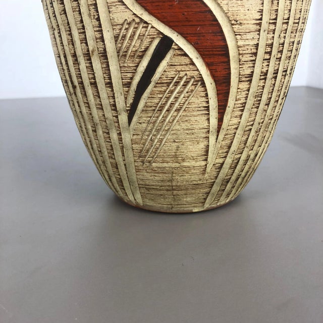1960s Germany Multi-Color Ceramic Pottery Vase by Franz Schwaderlapp for Sawa Ceramic, 1960s For Sale - Image 5 of 12