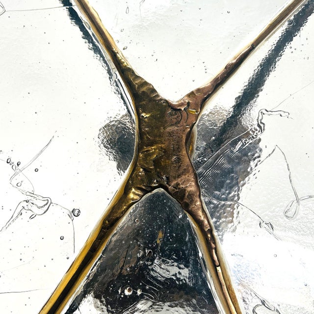 Forged Table in Bronze and Dalmond Glass by Lothar Klute, 1987 For Sale - Image 10 of 12