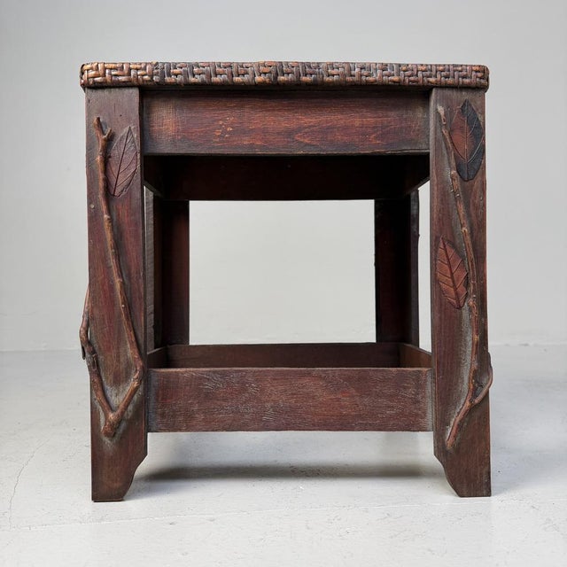 Japanese Decorative Stool with Organic Details, 1950s For Sale - Image 11 of 11